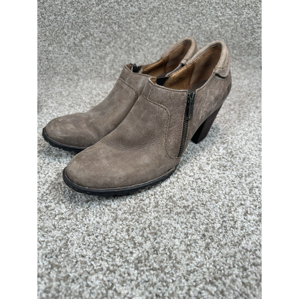 Born Rowan Women's Taupe Leather Side Zip Ankle Bootie Shoe Size 9 - Picture 3 of 11